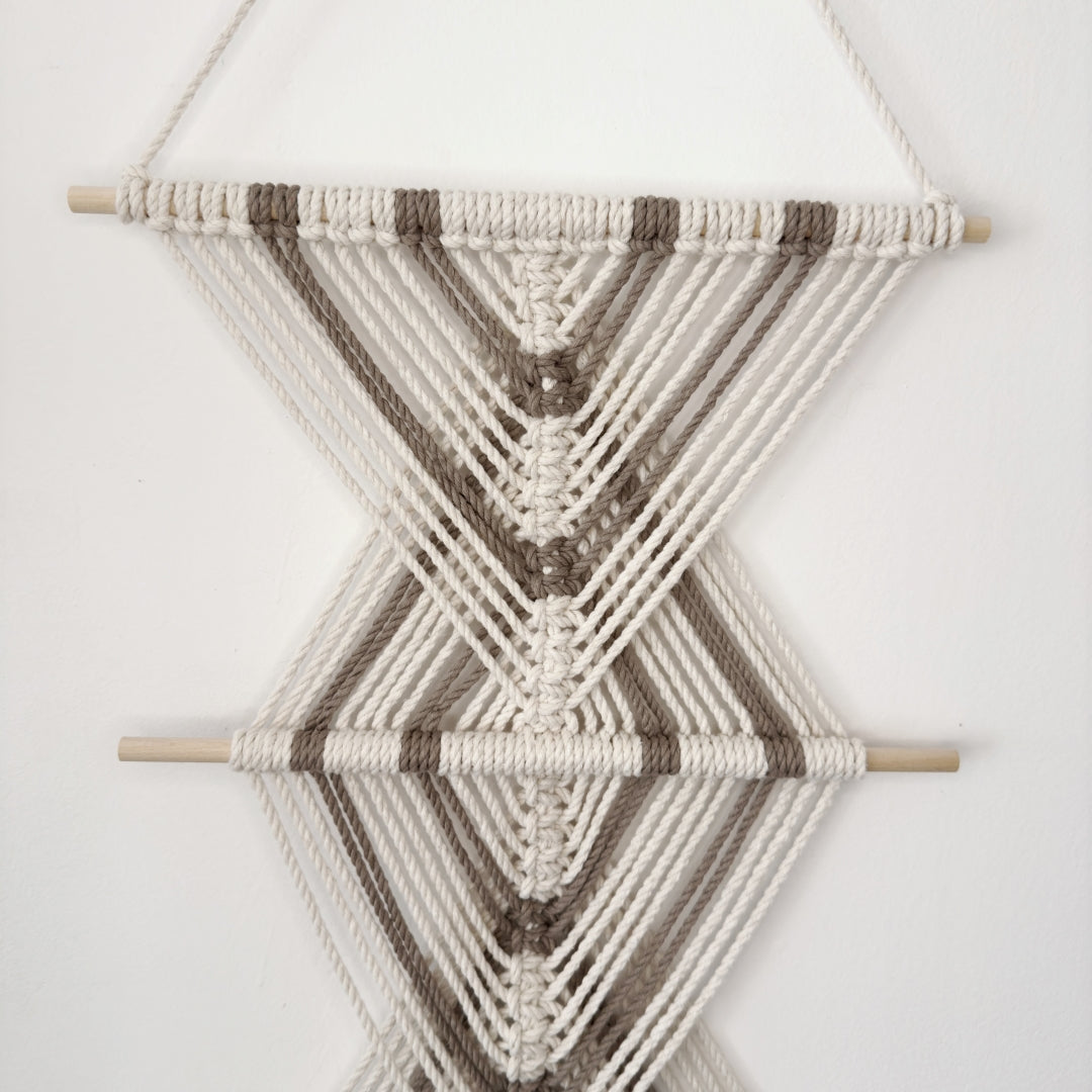 "Geometric Balance" - Unique Macrame Wall Hanging