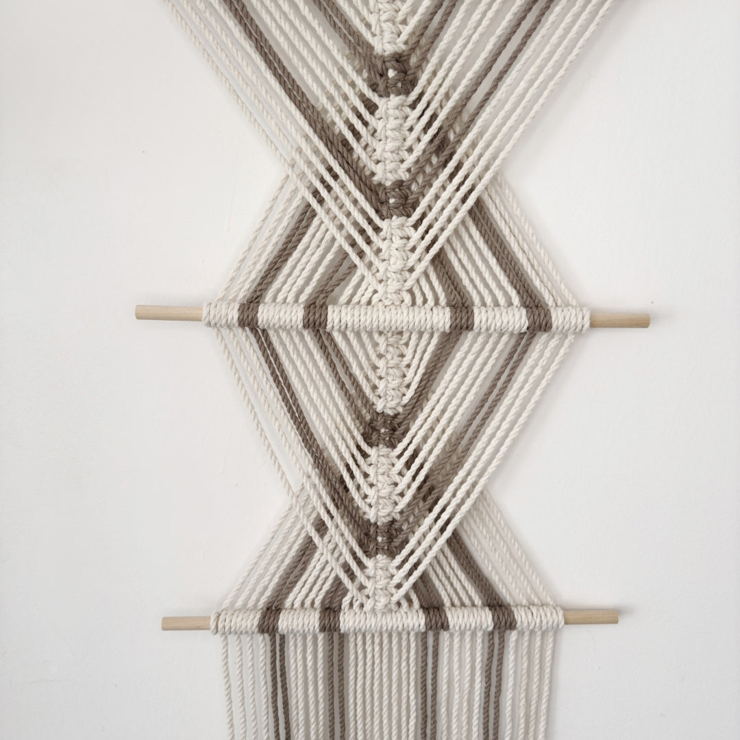 "Geometric Balance" - Unique Macrame Wall Hanging