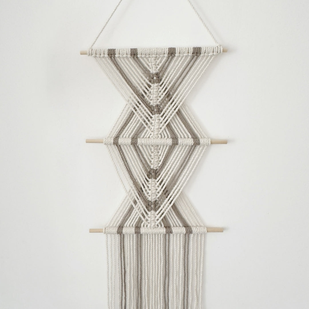 "Geometric Balance" - Unique Macrame Wall Hanging