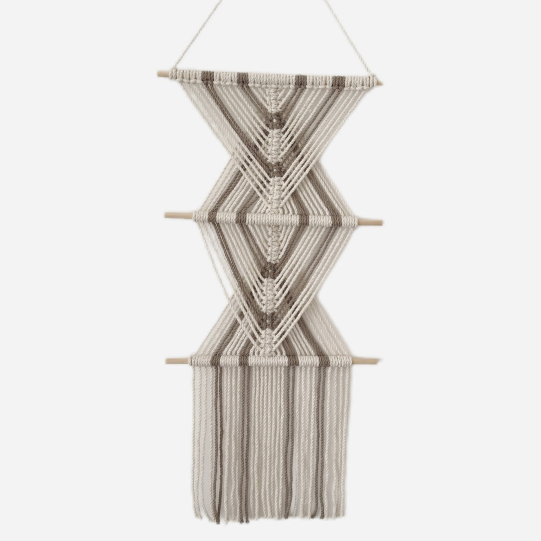 "Geometric Balance" - Unique Macrame Wall Hanging